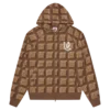 Chocolate waffle zip through hood