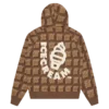 Chocolate waffle zip through hood