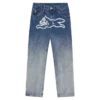 Fade out running dog double scoop denim pants