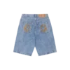 Faded arch logo denim shorts