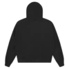 Large script logo zip through hood
