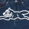 Running dog denim shorts