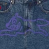 Running dog denim shorts