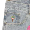 Running dog double scoop denim pant
