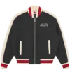 Running dog satin bomber jacket