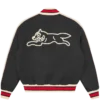 Running dog satin bomber jacket