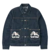 Seagull print & emb. denim jacket