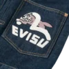 Seagull print & emb. denim jacket