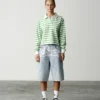 Womens popsicle striped cropped rugby shirt